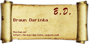 Braun Darinka névjegykártya